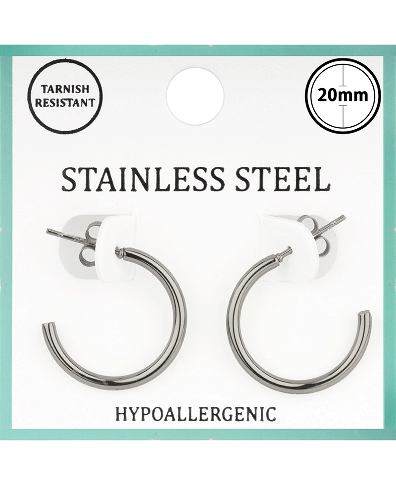 Metal Stainless 20mm Hoop Pincatch Earring