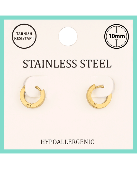 Metal Stainless 10mm Hoop Huggie Earring