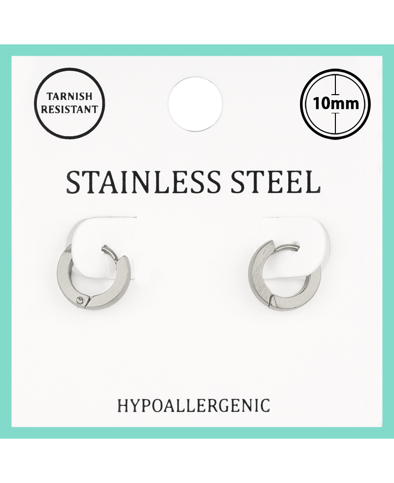 Metal Stainless 10mm Hoop Huggie Earring