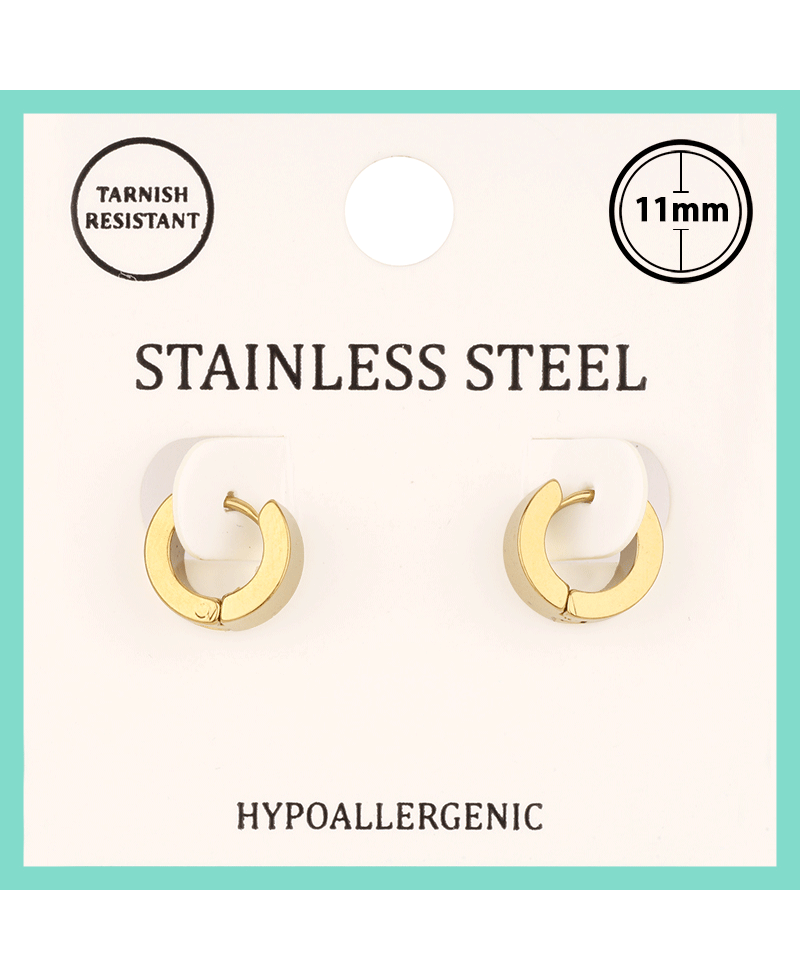 Metal Stainless 11mm Hoop Huggie Earring
