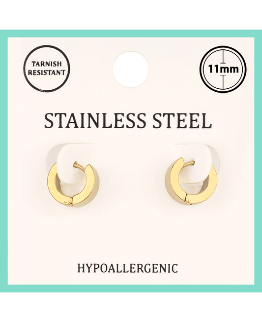 Metal Stainless 11mm Hoop Huggie Earring