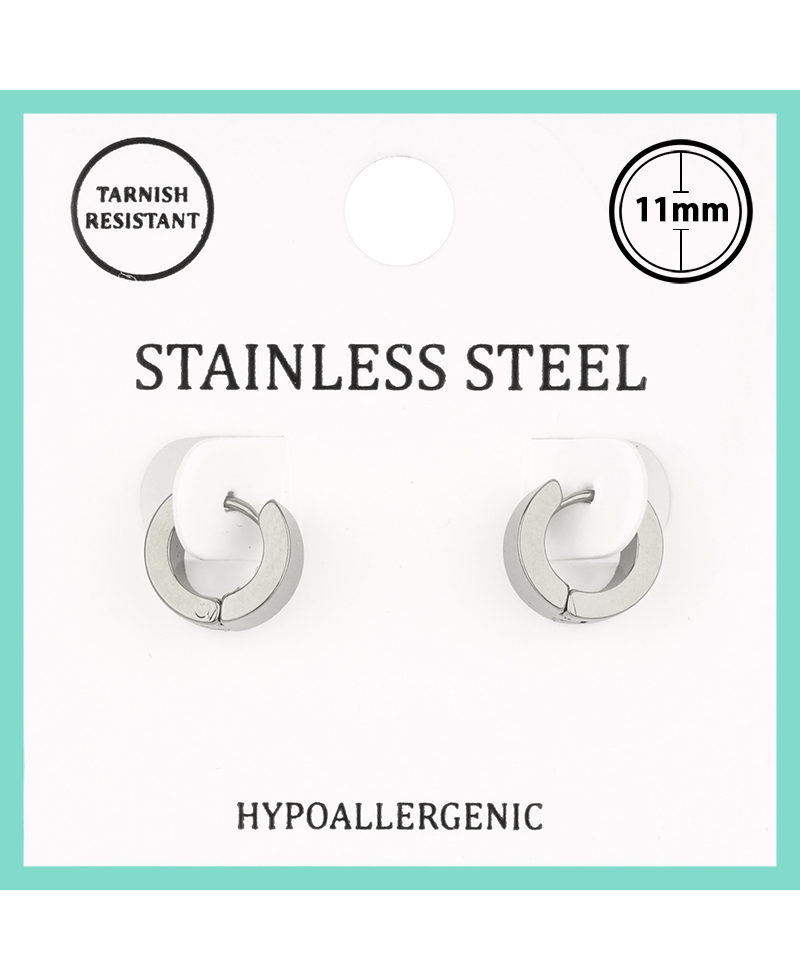 Metal Stainless 11mm Hoop Huggie Earring