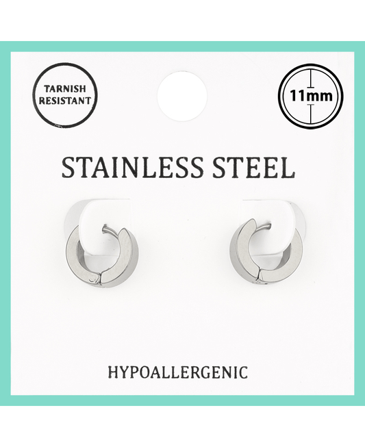 Metal Stainless 11mm Hoop Huggie Earring