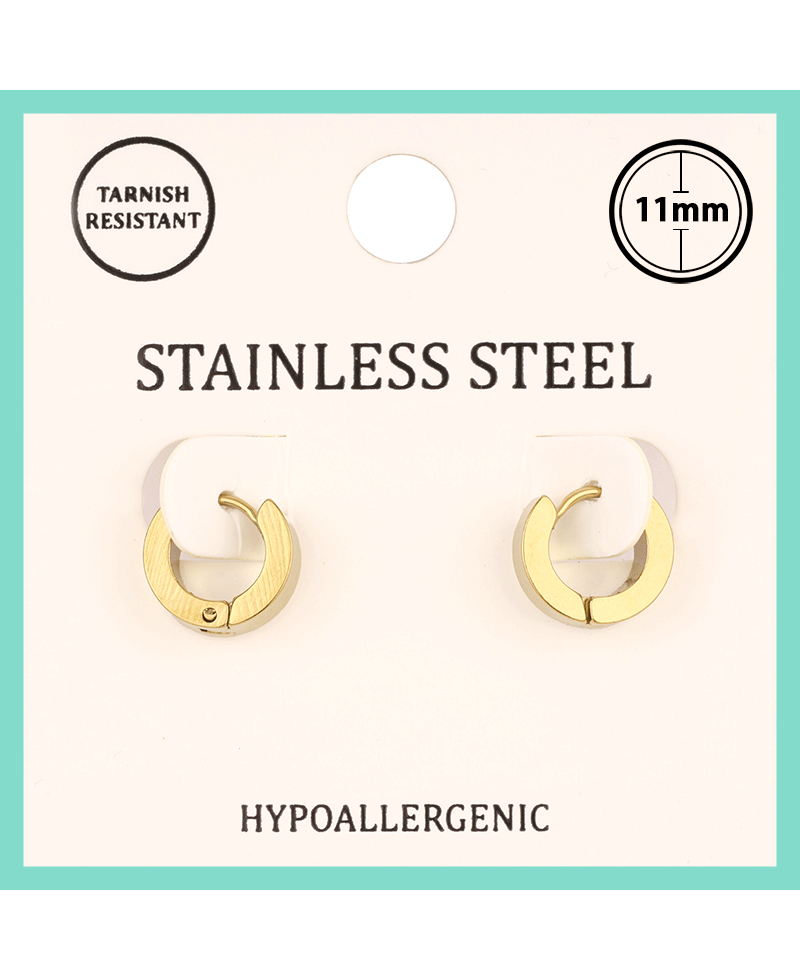 Metal Stainless 11mm Hoop Huggie Earring