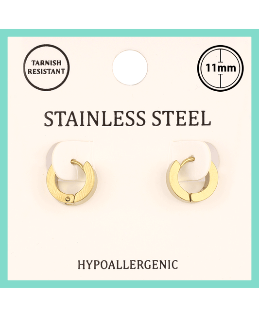 Metal Stainless 11mm Hoop Huggie Earring