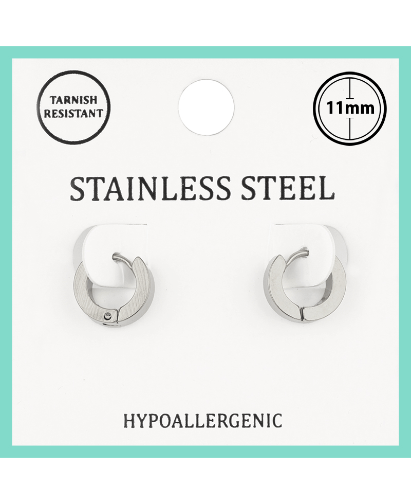 Metal Stainless 11mm Hoop Huggie Earring