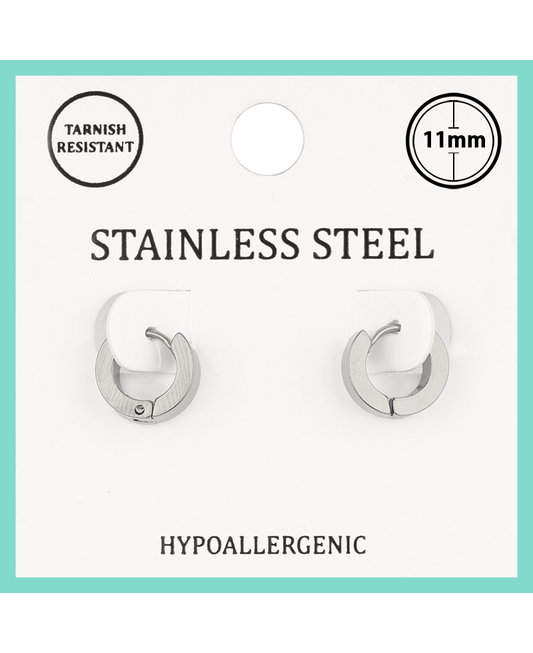 Metal Stainless 11mm Hoop Huggie Earring