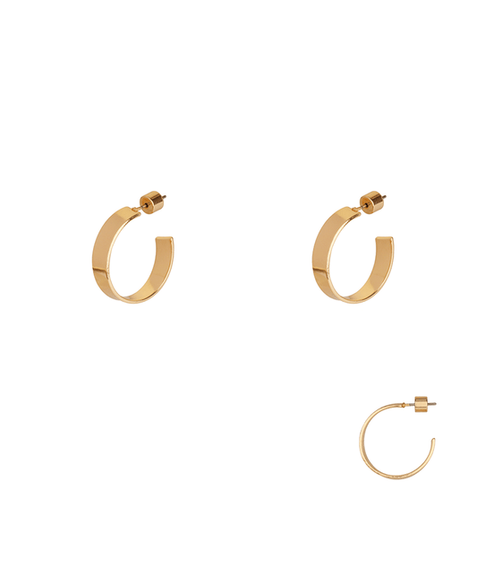 Metal Cylinder Back 25mm Hoop Earring
