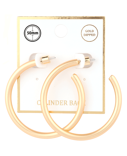 Metal Cylinder Back 50mm Hoop Earring