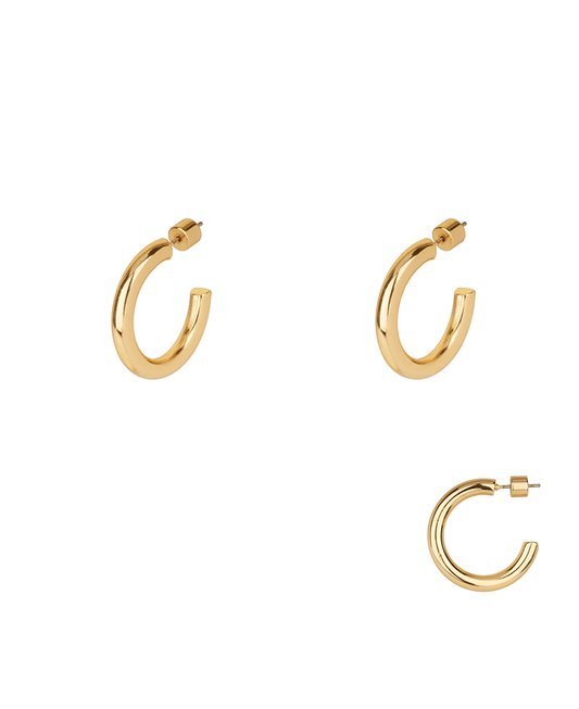 Metal Cylinder Back 26mm Hoop Earring