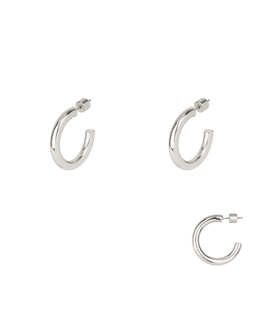 Metal Cylinder Back 26mm Hoop Earring