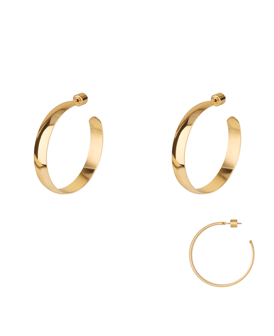 Metal Cylinder Back 40mm Hoop Earring