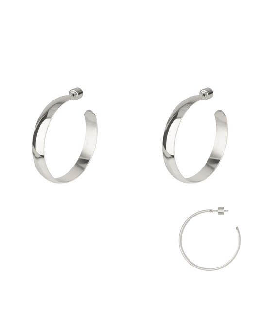 Metal Cylinder Back 40mm Hoop Earring