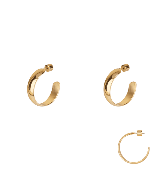 Metal Cylinder Back 28mm Hoop Earring