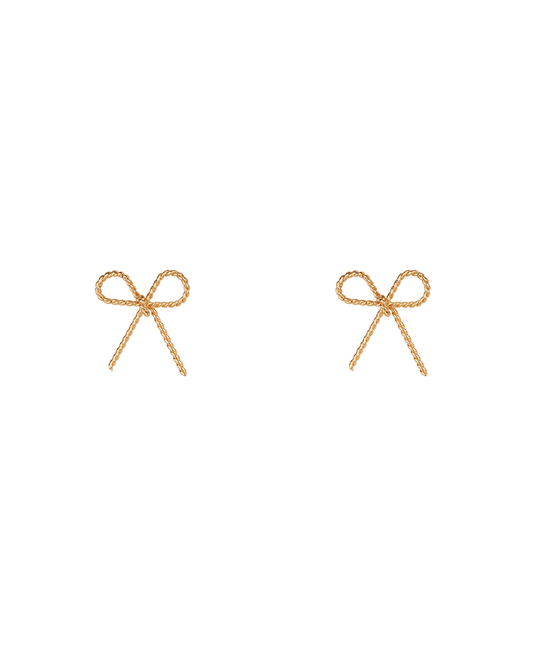 Metal Bow Twisted Post Earring