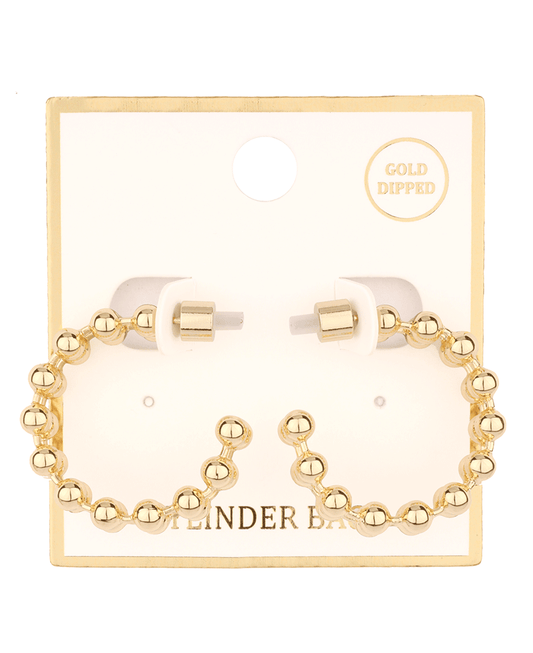 Metal Ball Chain 28mm Hoop Earring