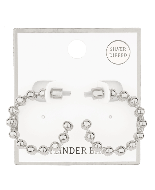 Metal Ball Chain 28mm Hoop Earring