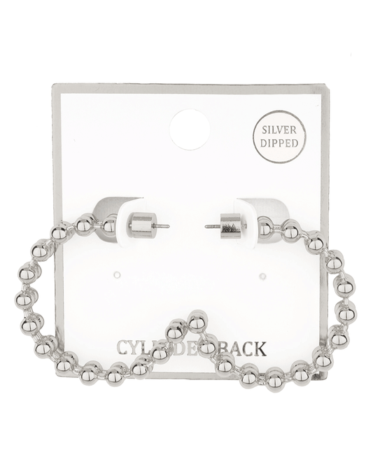 Metal Ball Chain 34mm Hoop Earring