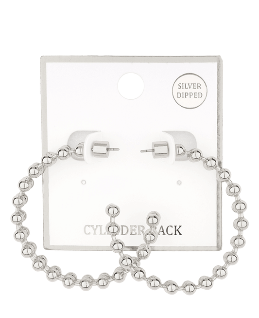 Metal Ball Chain 45mm Hoop Earring