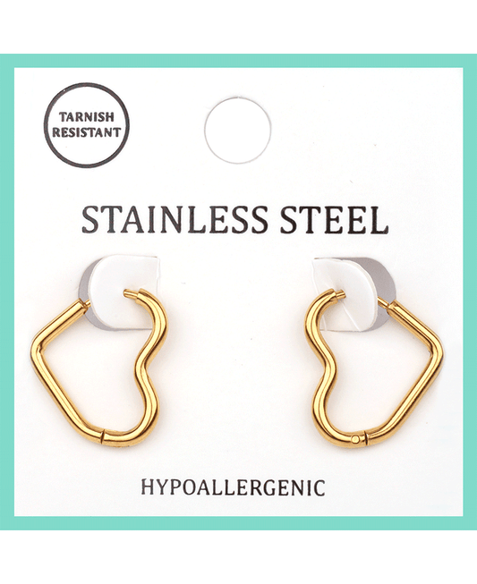 Metal Stainless Heart Huggie Earring