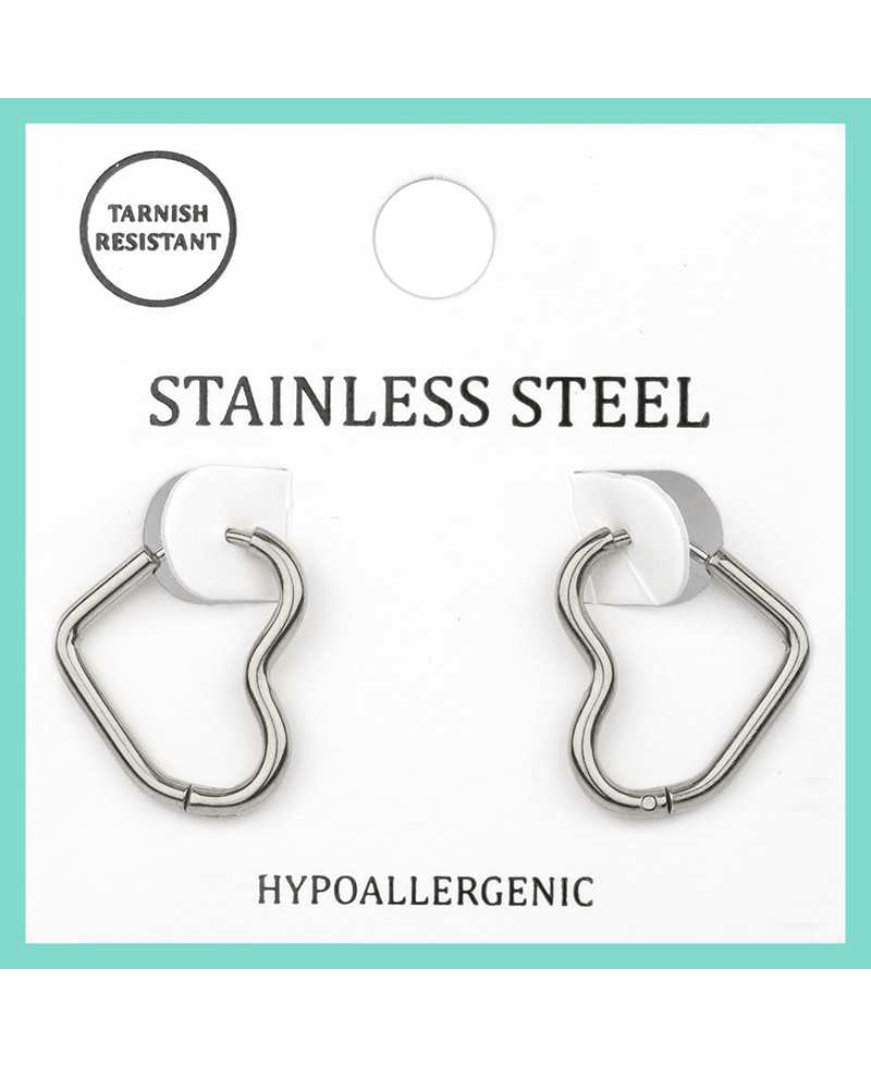 Metal Stainless Heart Huggie Earring