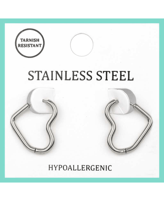 Metal Stainless Heart Huggie Earring
