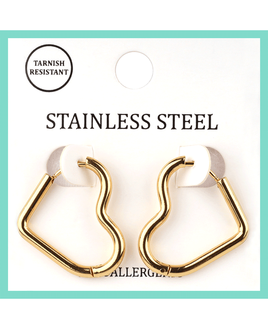 Metal Stainless Heart Huggie Earring