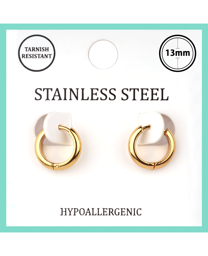 Metal Stainless 13mm Hoop Huggie Earring