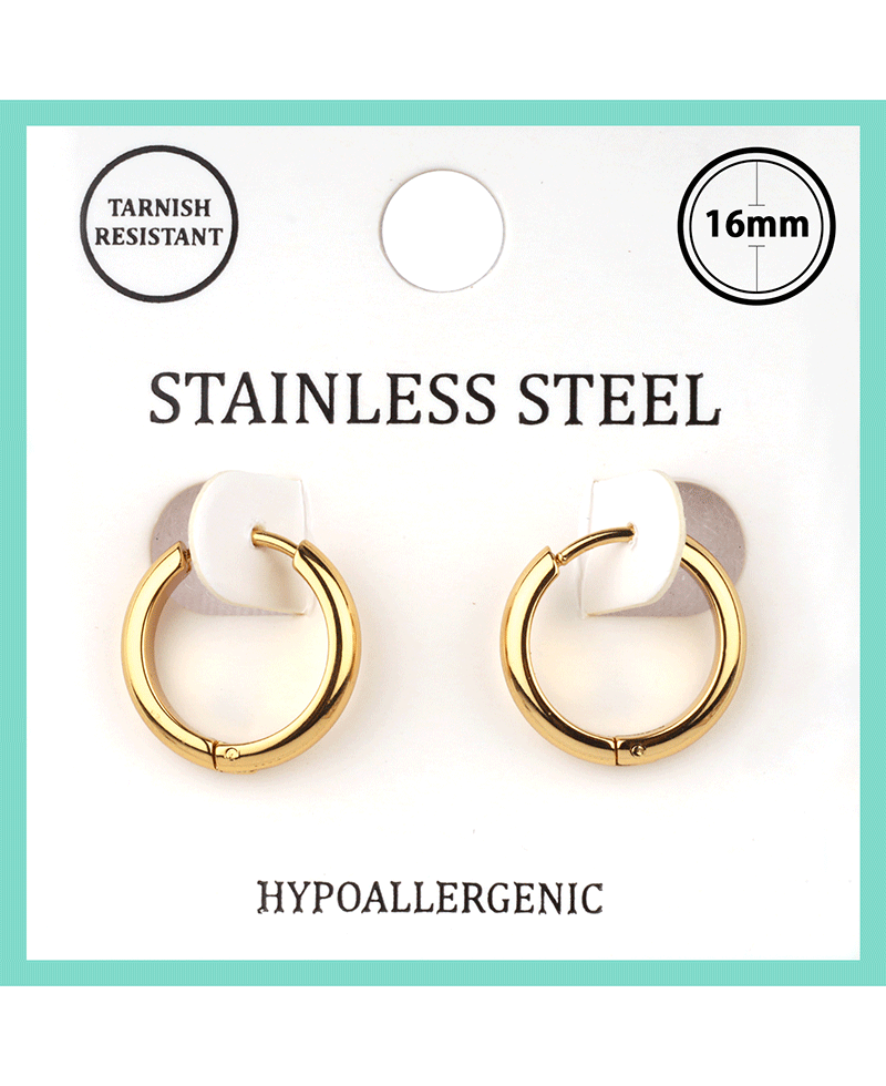 Metal Stainless 16mm Hoop Huggie Earring