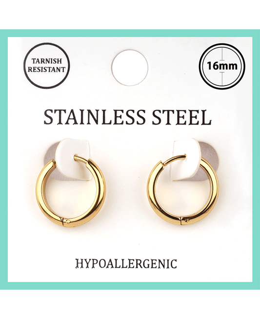 Metal Stainless 16mm Hoop Huggie Earring