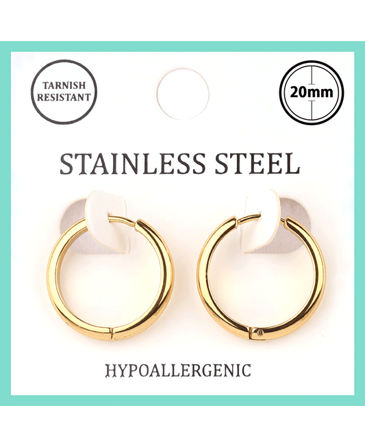 Metal Stainless 20mm Hoop Huggie Earring