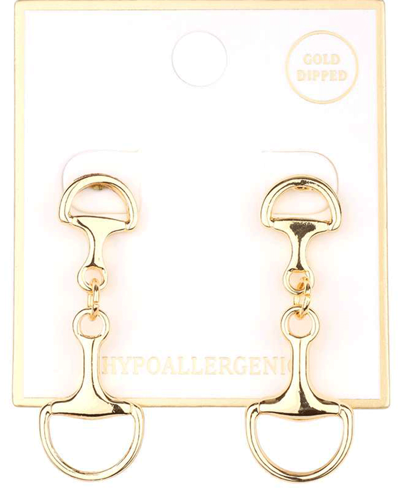 Metal Horsebit Post Earring