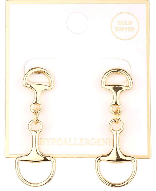 Metal Horse Bit Post Earring
