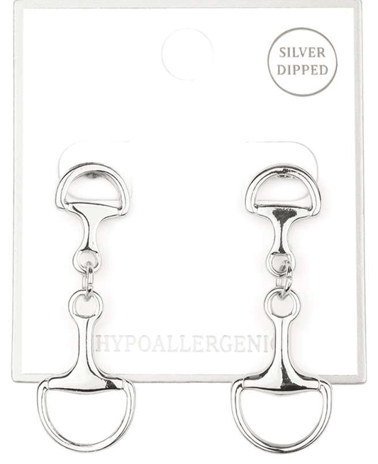 Metal Horse Bit Post Earring