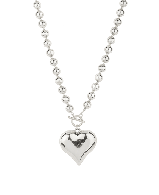 8mm CCB Ball w/ 40mm Heart Toggle Short Necklace
