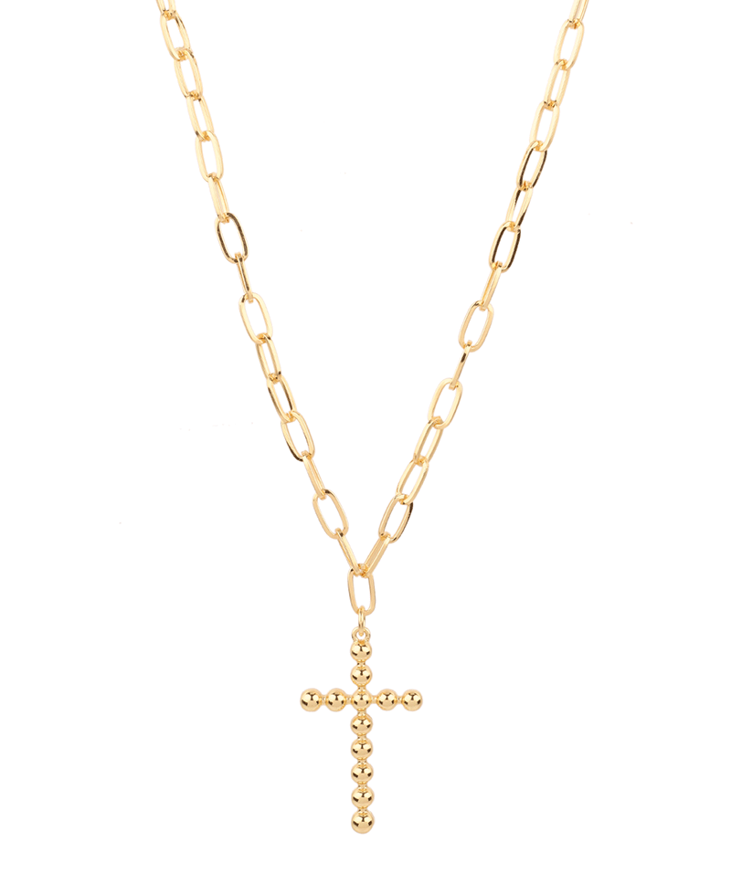 Metal Cross Link Necklace - 18"