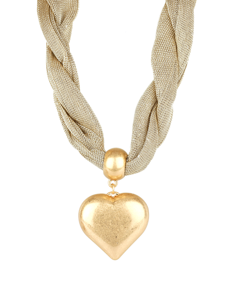 Heart Fabric Necklace - 18"