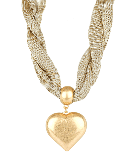 Heart Fabric Necklace - 18"