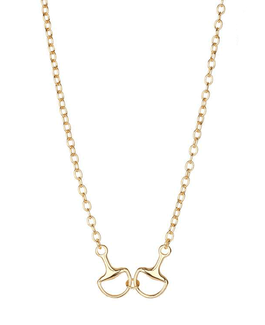 Metal Horse Bit Link Short Necklace - 18"