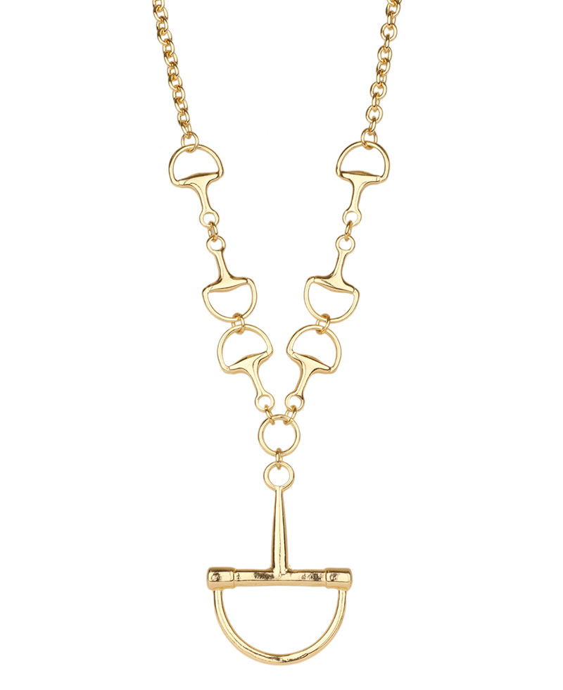 Metal Horsebit Link Necklace - 16"