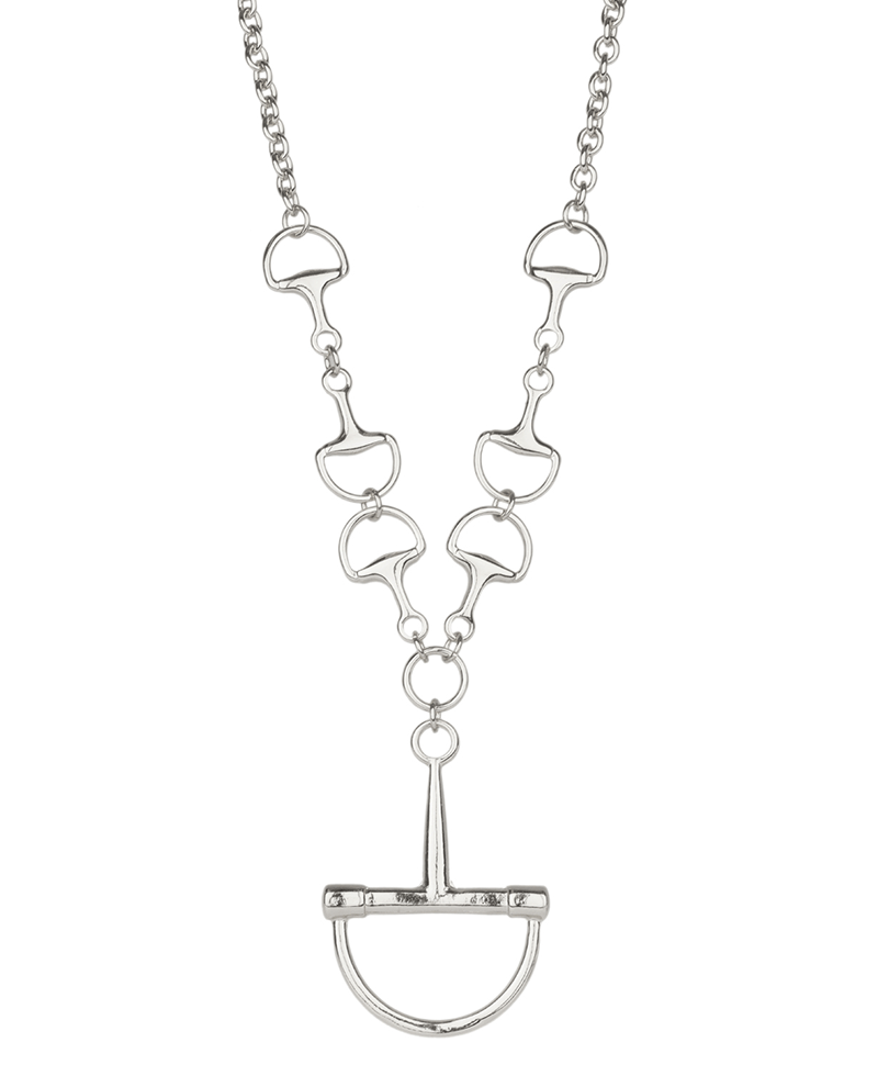 Metal Horsebit Link Necklace - 16"