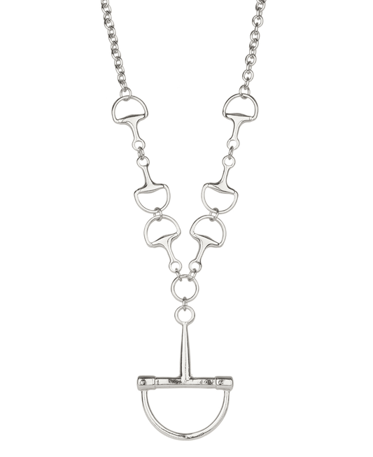 Metal Horsebit Link Necklace - 16"