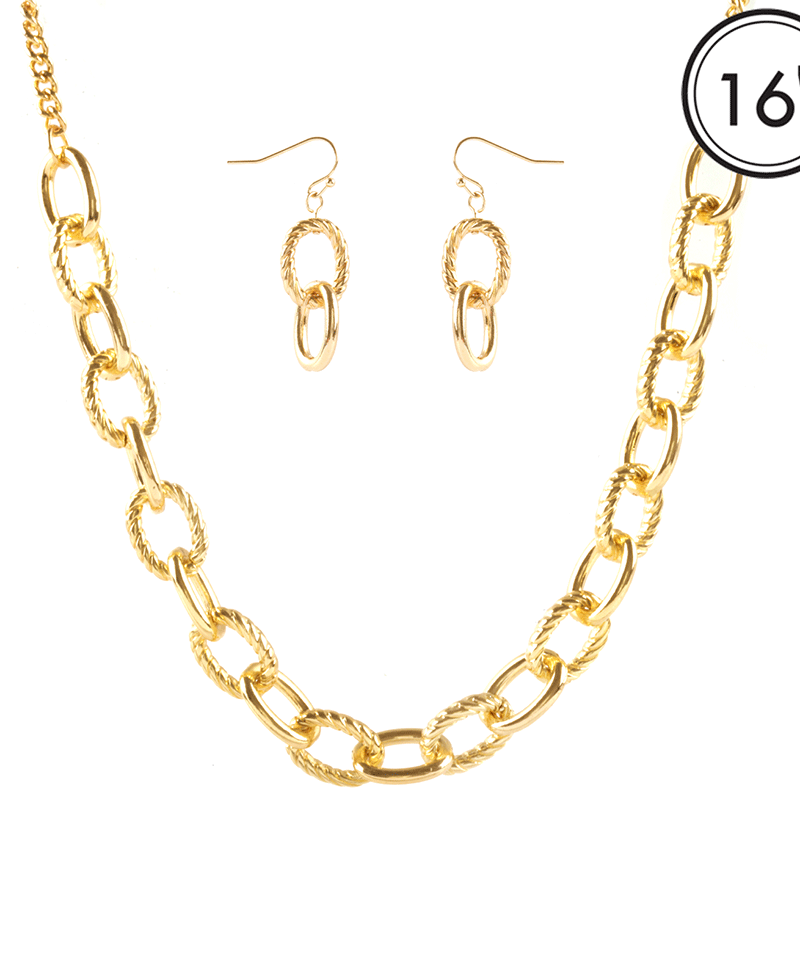 Metal Link Necklace - 16"