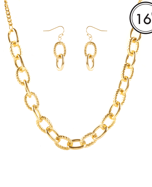 Metal Link Necklace - 16"