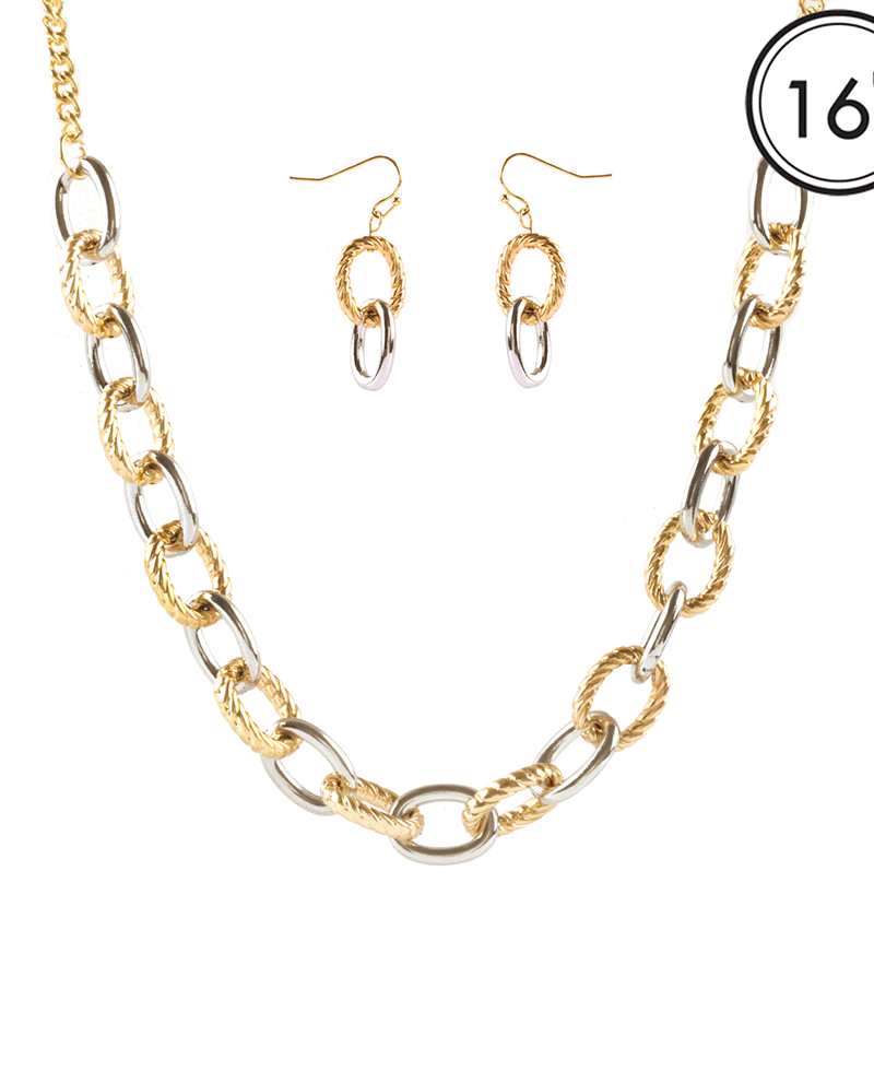 Metal Link Necklace - 16"