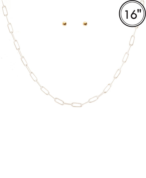 Link Paper Clip Necklace Set
