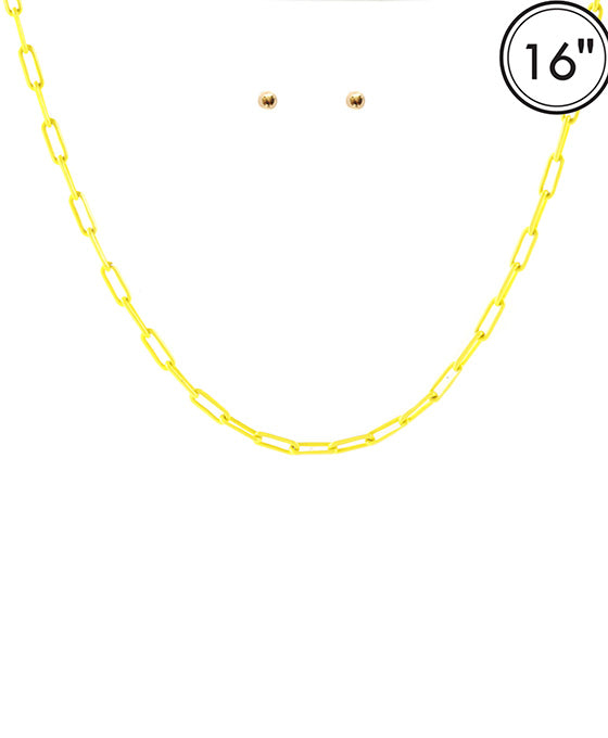 Link Paper Clip Necklace Set