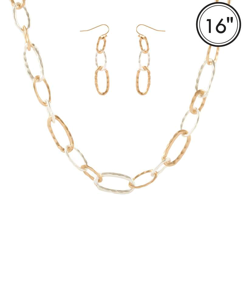 Metal Link Necklace - 16"