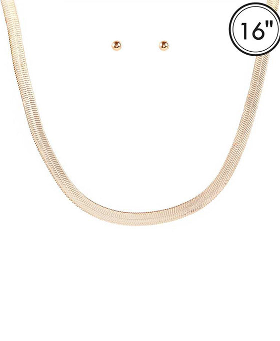 Aluminum Coating Herringbone Necklace Set