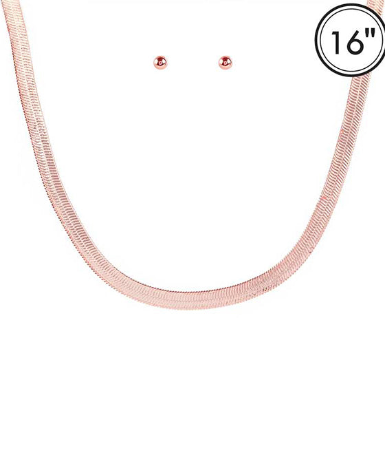 Aluminum Coating Herringbone Necklace Set